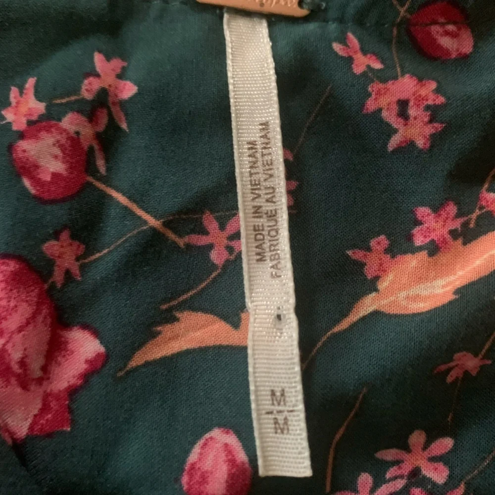 Free People Floral Fields Mini Dress in Emerald Green Sz M